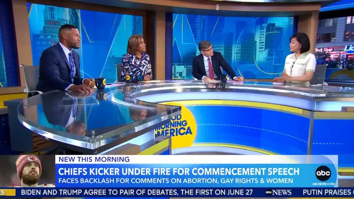 Controversial clash on GMA over Harrison Butker speech live on air