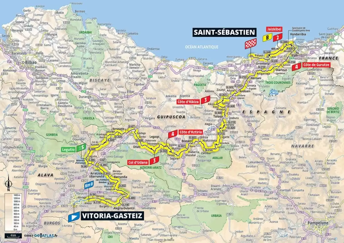 A Sneak Peek into Stage 2 of Tour de France 2023: Explore the 209km Route from Vitoria-Gasteiz to San Sebastian