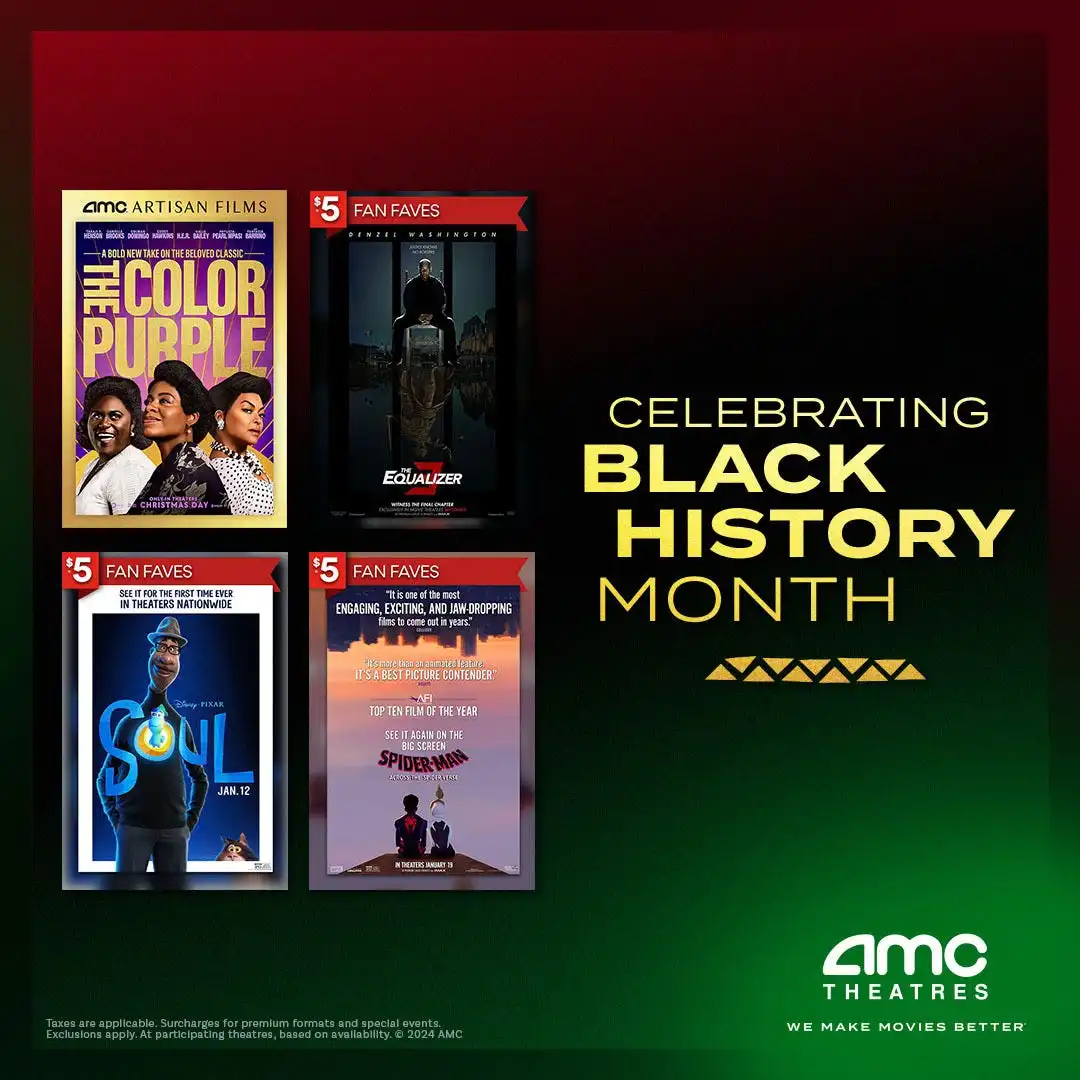 AMC Theatres $5 tickets Fan Favorites Black History Month