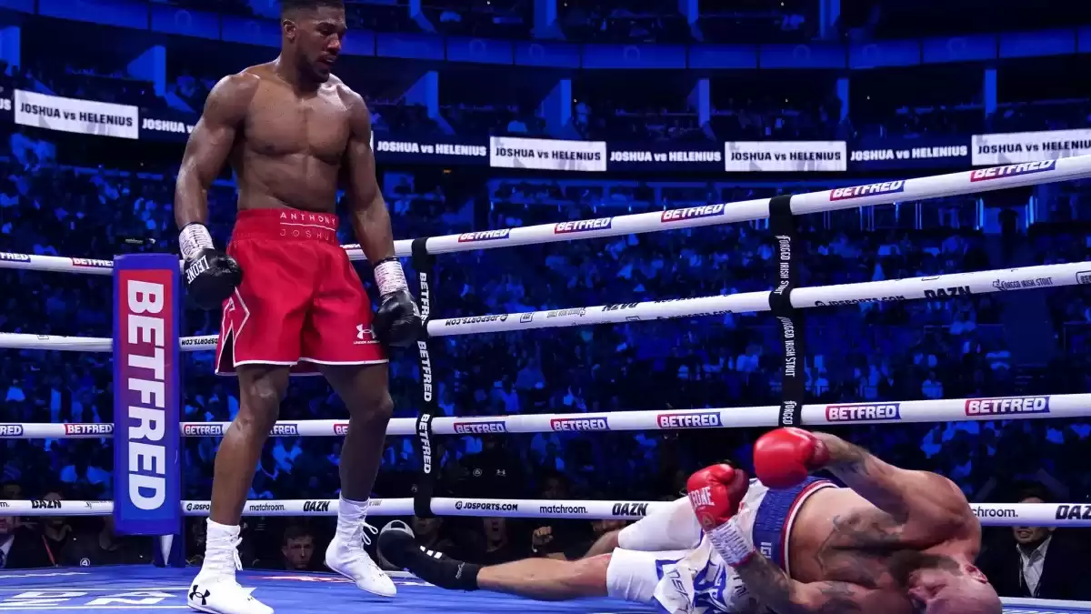Anthony Joshua vs Robert Helenius: British boxer triumphs with a devastating one-punch knockout in the seventh round