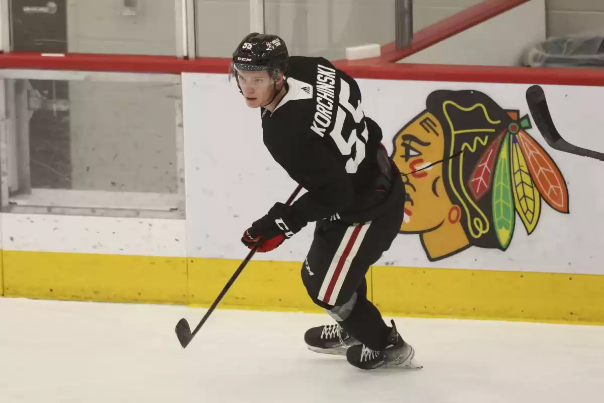 Chicago Blackhawks willing to burn year off Kevin Korchinski's contract for a good sample size