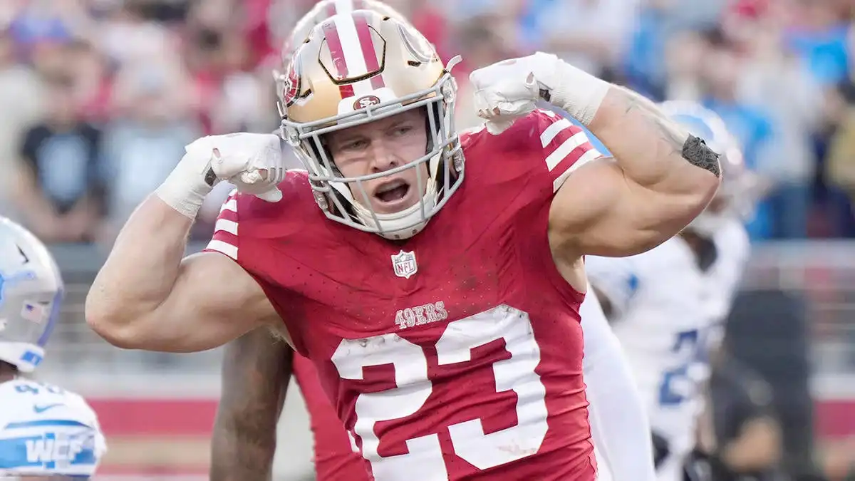 Christian McCaffrey breaks Jerry Rice's 49ers record for most touchdowns in a season, including playoffs