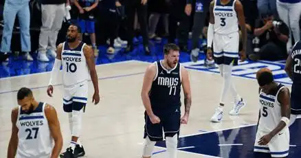 Closers Luka Doncic Kyrie Irving Mavs verge sweeping Wolves West finals