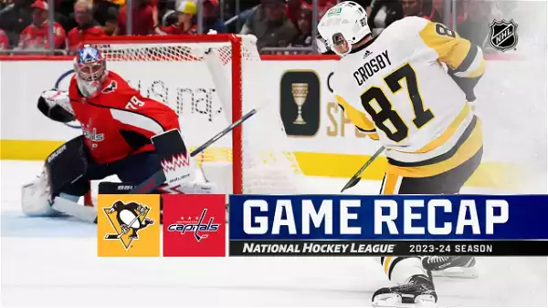 Crosby Scores Twice, Penguins Spoil Carbery's Debut as Capitals Coach