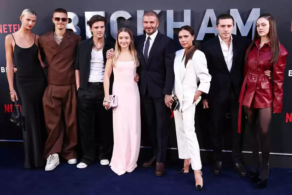 'David and Victoria Beckham take the red carpet with their four children for 'Beckham' premiere'