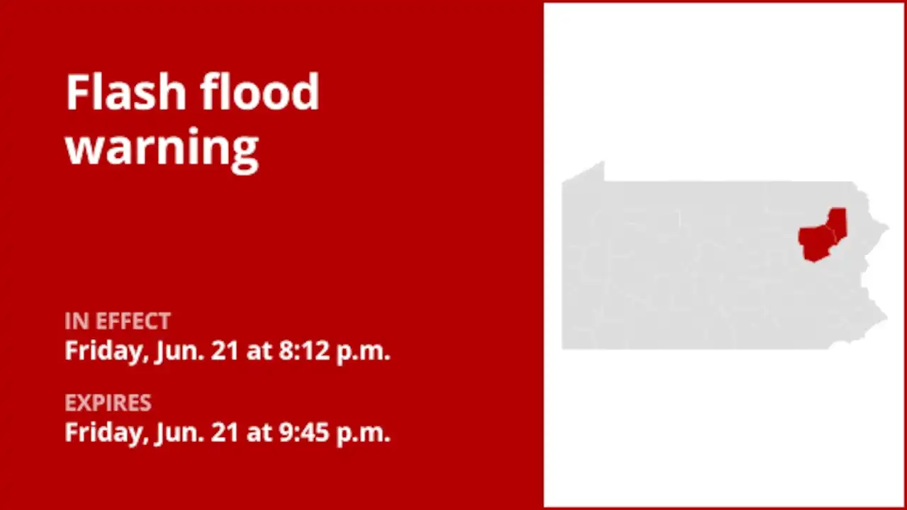 Flash Flood Warning Issued for Lackawanna and Luzerne Counties on Friday Night