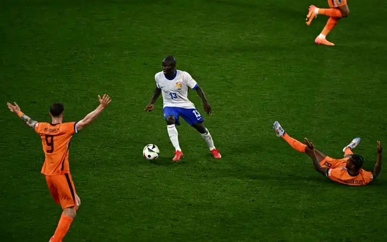 France lose sparkle as Kante shines without Mbappe magic