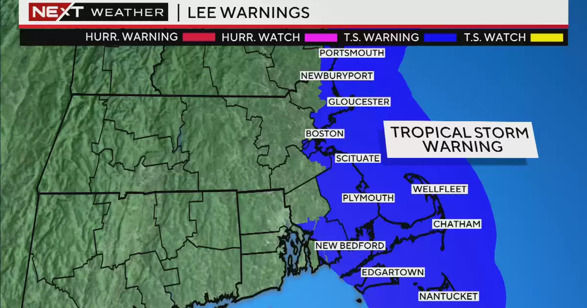 Hurricane Lee Massachusetts: Tropical Storm Warning Issued for New England Coastline