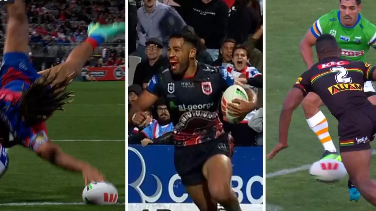 "NRL 2023: Dally M Try of the Year Contenders - Dominic Young, Knights, Mat Feagai, Dragons, and Sunia Turuva, Panthers - Videos, Highlights, and Nominations"