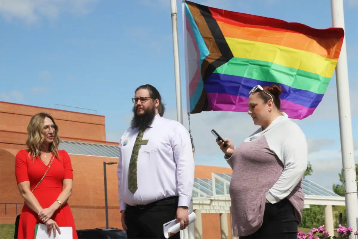 Red Deer Polytechnic raises Progressive Pride flag